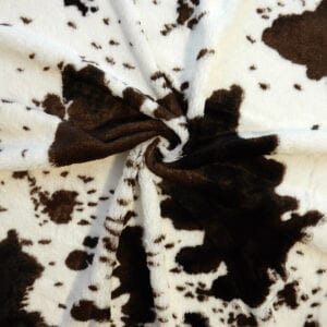 Minky Animal Fabric Cow Brown/Black by the yard