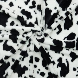 Minky Animal Fabric Cow Black/White by the yard