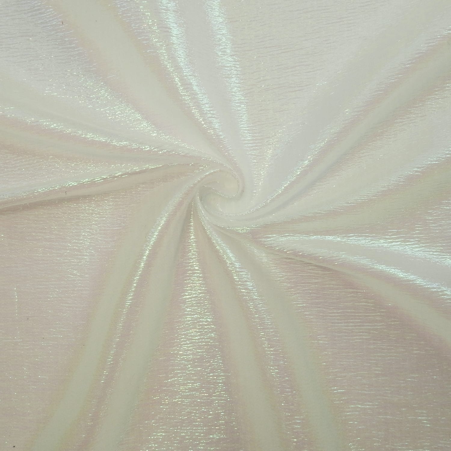 Moonglow Iridescent Crinkle Organza Fabric White Ice 25 yard bolt