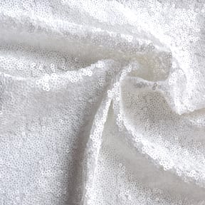 Wholesale Glitz Stretch Mini Sequin Fabric White 30 yard bolt