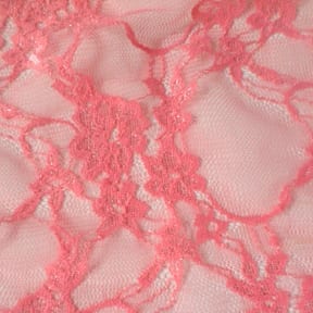 Paris Stretch Lace Fabric Coral, by the yard
