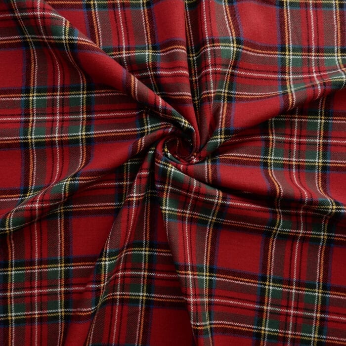 Wholesale Flannel Yarn Dyed Christmas Plaid Fabric Red 110 yard roll