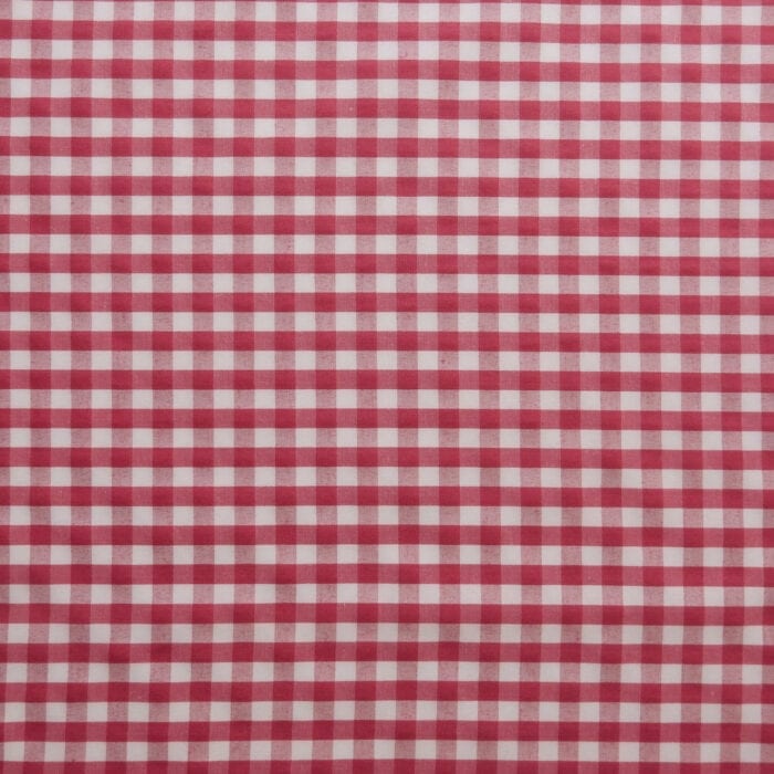 60″ Gingham Cotton Blend Fabric Large Check Fuschia, by the yard