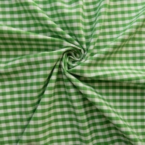 60″ Gingham Cotton Blend Fabric Large Check Kelly, by the yard
