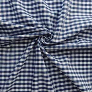 60″ Gingham Cotton Blend Fabric Large Check Royal, by the yard