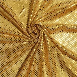 SALE Luxe Stretch Confetti Sequin Dot Fabric Antique Gold, by the yard