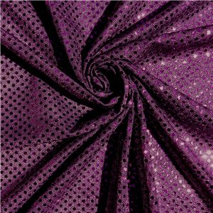 Luxe Stretch Confetti Sequin Dot Fabric Purple 25 yard bolt