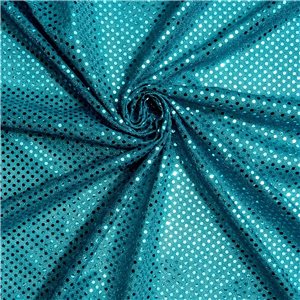 SALE Luxe Stretch Confetti Sequin Dot Fabric Turquoise, By The Yard