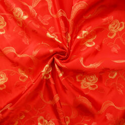 60" Chinese Brocade Fabric Ribbon Red 35 yard bolt