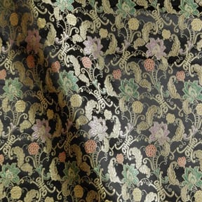 60" Chinese Brocade Fabric Mandarin Black 35 yard bolt
