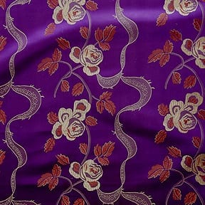60" Chinese Brocade Fabric Ribbon Purple 35 yard bolt