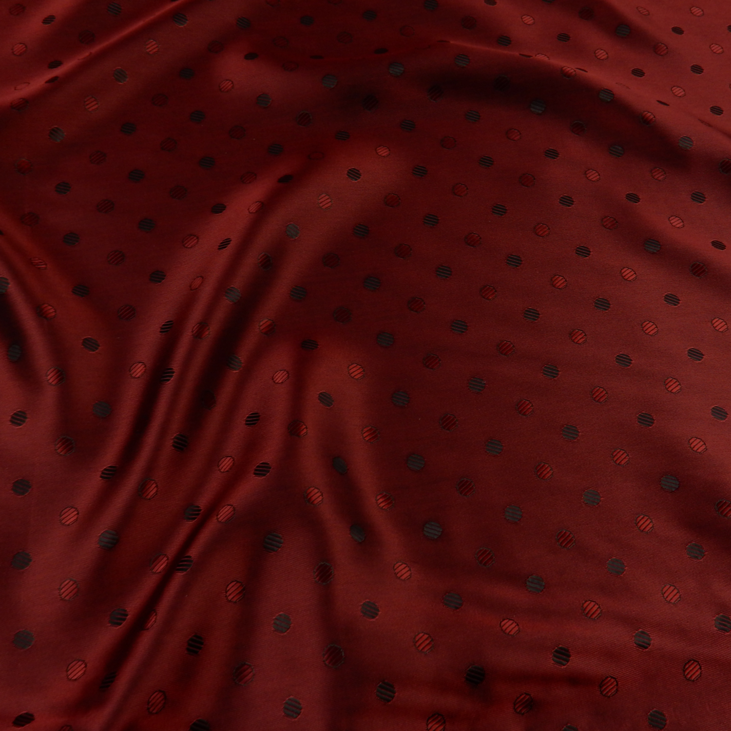 Dot Acetate Lining Fabric Wine/Black, 3.5 yard Pre-Cut - Image 3
