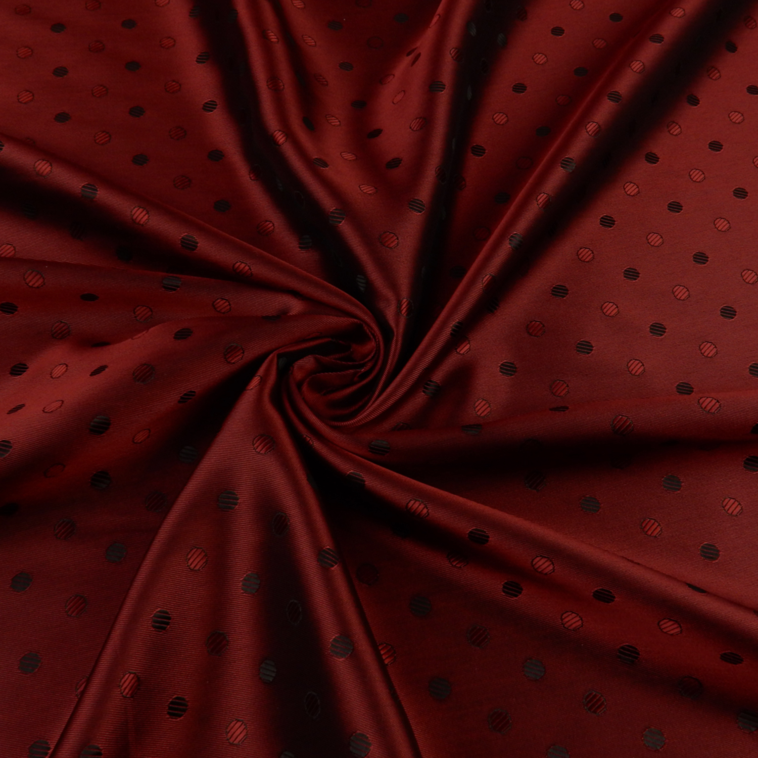 Dot Acetate Lining Fabric Wine/Black, 3.5 yard Pre-Cut - Image 2