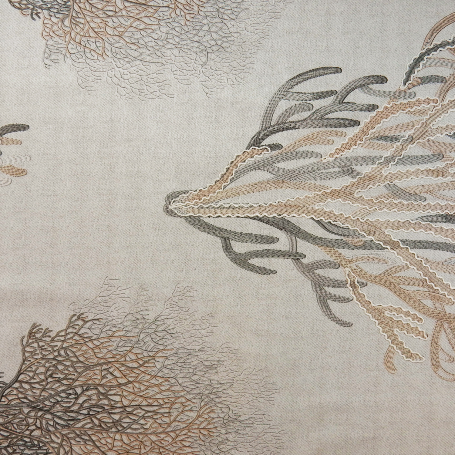 Wholesale Embroidered Coral Reef Decorating Fabric Natural 25 yard bolt - Image 2