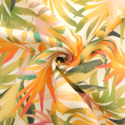 European Printed Linen Fabric Tropical Bright 25 yard bolt