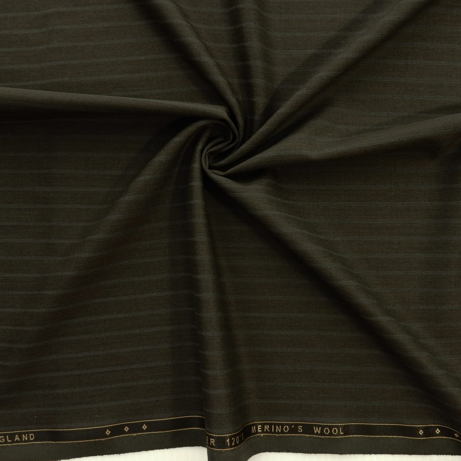 English Super 120's Merino Wool Fabric 76 Dark Olive, by the yard