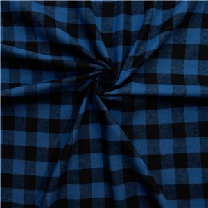 Flannel Yarn Dyed Plaid Fabric Buffalo Plaid Blue/Black 20 yard bolt