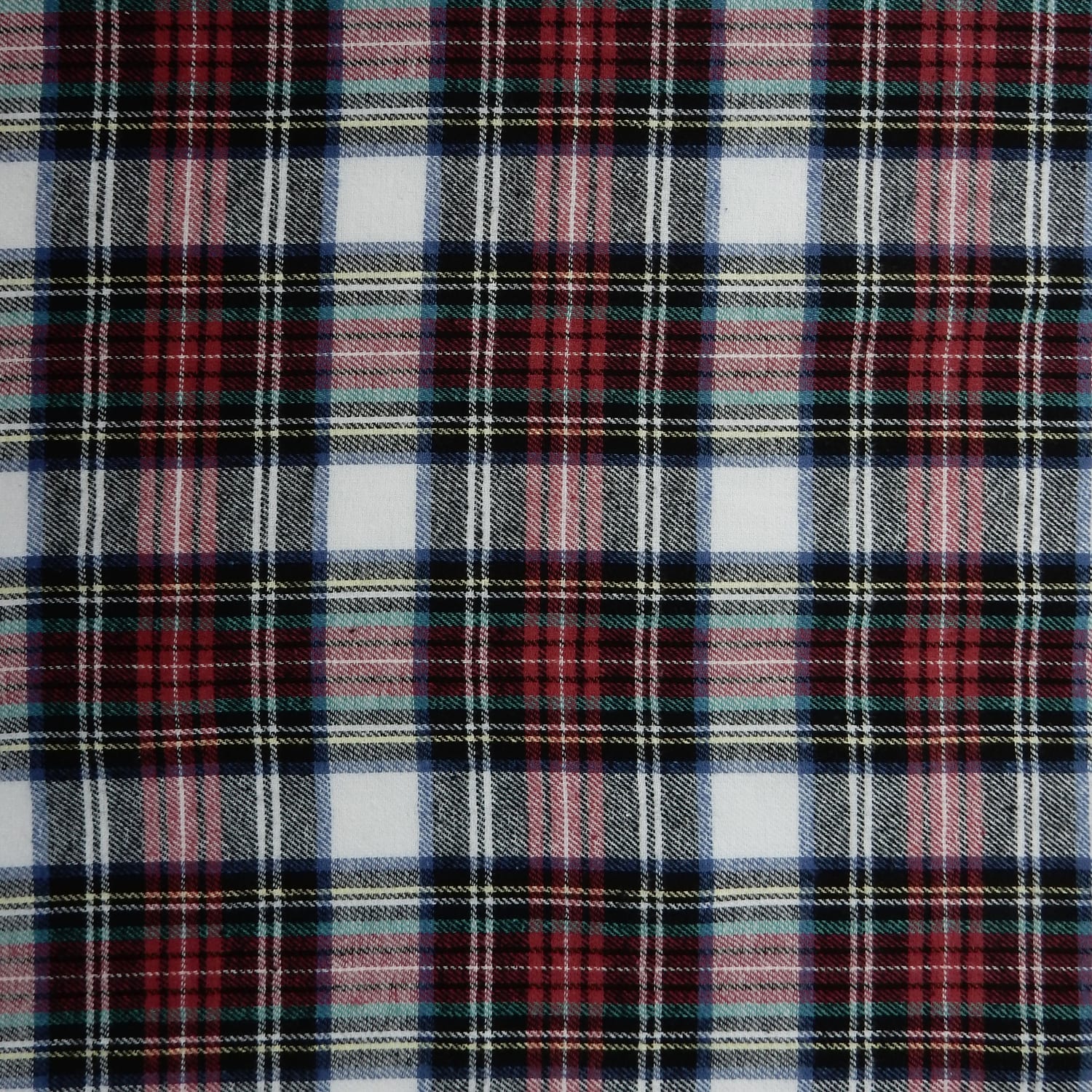 Flannel Yarn Dyed Plaid Fabric Frank Red-White, by the yard