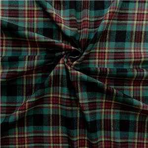 Wholesale Flannel Yarn Dyed Plaid Fabric Rob Green 110 yard roll