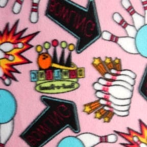 Fleece Print Bowling Pink, by the yard