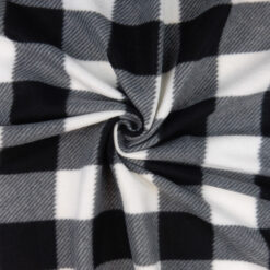 Fleece print Kara Check Black-White Swirled
