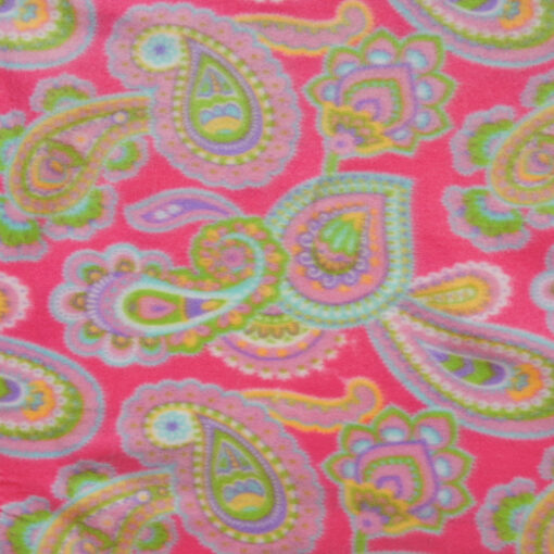 Fleece Print Paisley Fuschia Swirl