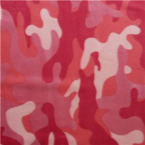 Fleece Print Camouflage Pink, by the yard