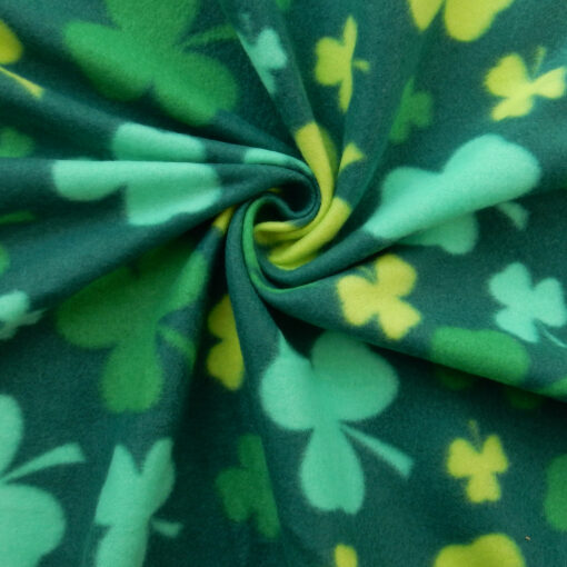 Fleece Print Shamrock Green Swirled