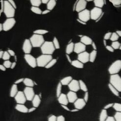 Fleece Print Soccer Ball Black, by the yard