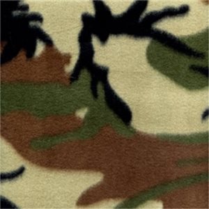 Fleece Print Camouflage Green, by the yard