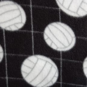 Fleece Print Volleyball Black, by the yard
