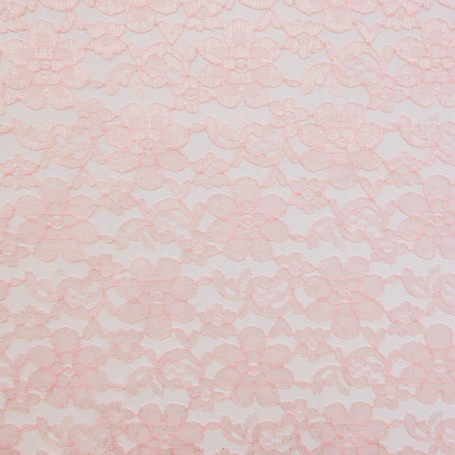 60 Floral Lace Fabric Pink, by the yard