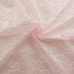60" Floral Lace Fabric Pink, by the yard