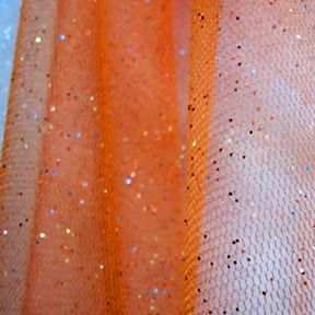 Wholesale Glitter Sparkle on Tulle Fabric Orange 150 yard roll