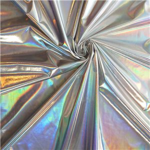 Hologram Foil Spandex Fabric Silver, by the yard