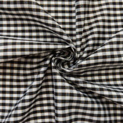Wholesale Gold Metallic Yarn Dyed Plaid Fabric Black and White 25 yard bolt