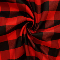 Wholesale Metallic Yarn Dyed Plaid Fabric Red-Black 25 yard bolt