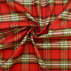 Wholesale Holiday Metallic Yarn Dyed Plaid Fabric Red-Green-Gold 25 yard bolt