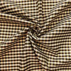 Wholesale Metallic Yarn Dyed Plaid Fabric Black-White-Gold Check 25 yard bolt