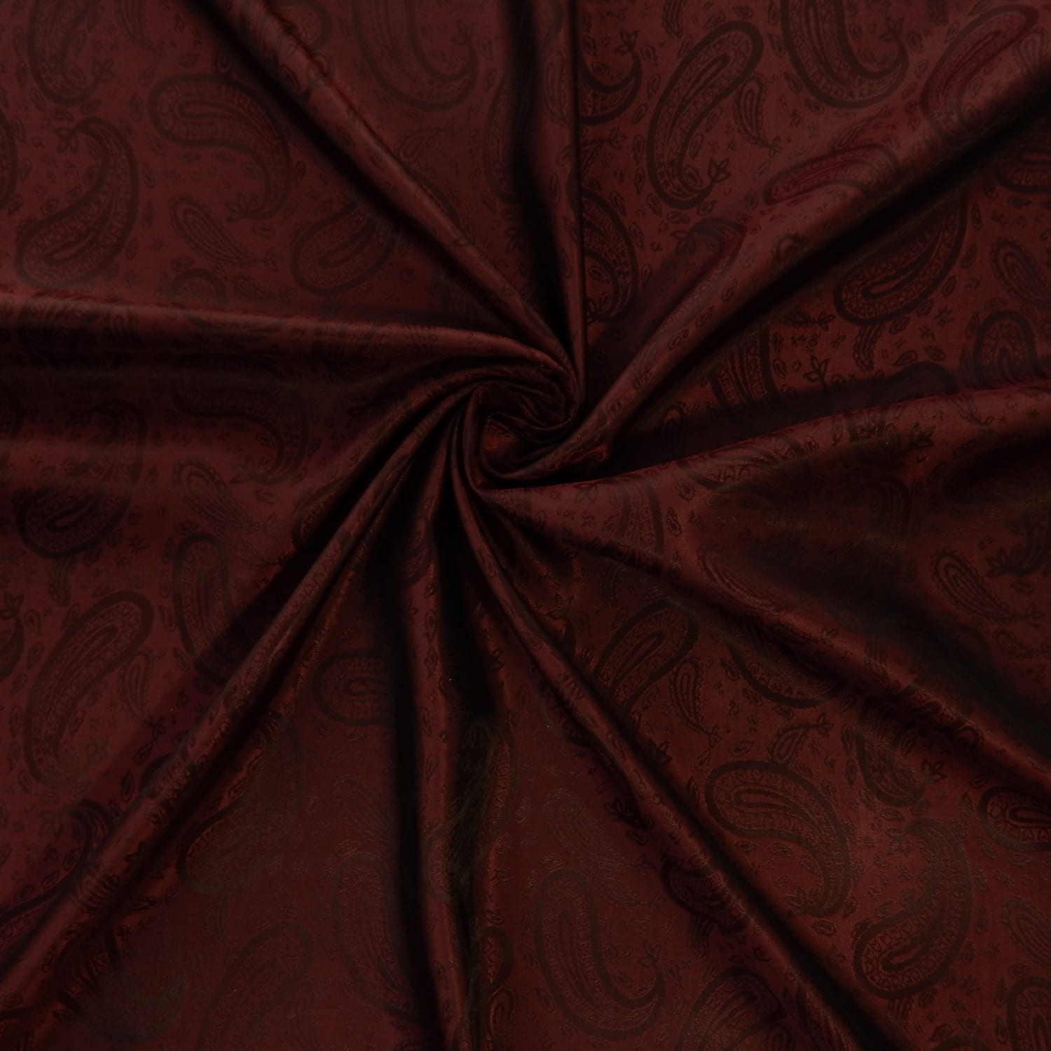 Wholesale Paisley Acetate Lining Fabric Merlot/Black 25 yard bolt