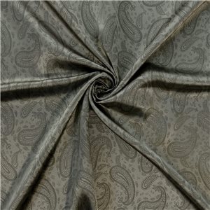Paisley Acetate Lining Fabric Silver/Black, 3.25 Yard Pre-Cut Piece