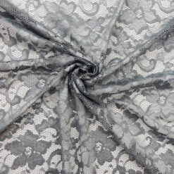 SALE Stretch Floral Lace Fabric 2313 Gray, by the yard
