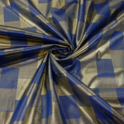SALE Tissue Lame Check Fabric 5784 Gold-Royal, by the yard