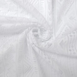 SALE Stretch Geometric Lace Fabric 5934 White, by the yard