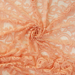 SALE Stretch Re-Embroidered Lace Fabric 6077 Dusty Pink, by the yard