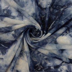 SALE Sheer Burnout Floral Print Fabric 6225 Blue, by the yard