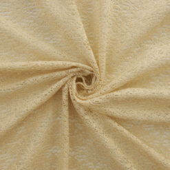 SALE Metallic Stretch Lace Fabric 6319 Cream-Gold, by the yard