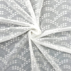 SALE Re-Embroidered Stretch Mesh Fabric 6329 White, by the yard