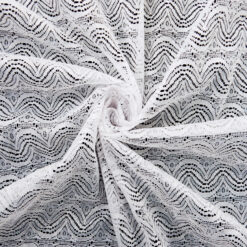 SALE Stripe Lace Fabric 6333 White, by the yard