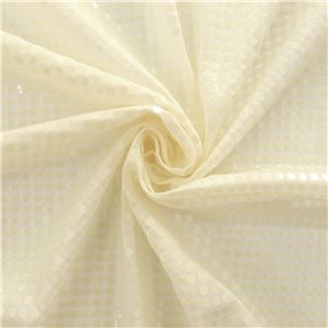SALE Luxe Stretch Confetti Sequin Dot Fabric 6350 Ivory, by the yard
